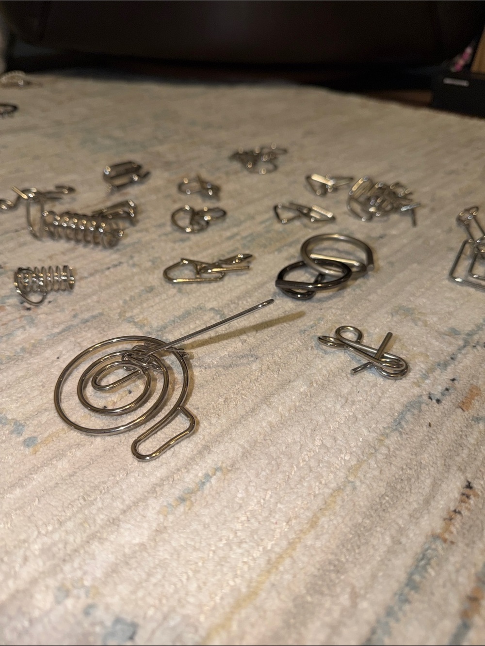 Mixed Metal Interlocking Wire Puzzles - Brain Teaser Set